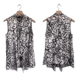 St. John Floral Burnout Silk Blend Blouse Size Size M